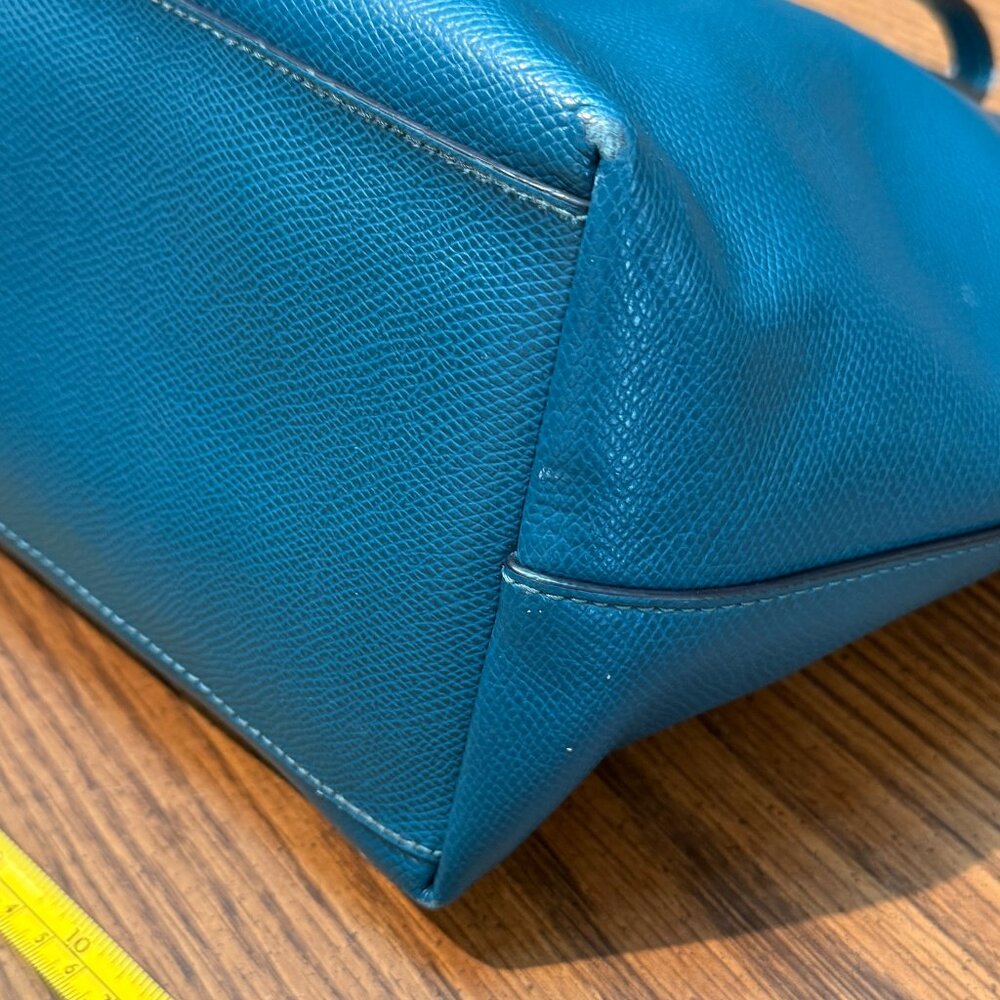 Coach Teal Pebbled Leather City Tote Shoulder Bag - Perfect Work Bag 🏙️ - Picture 11 of 13